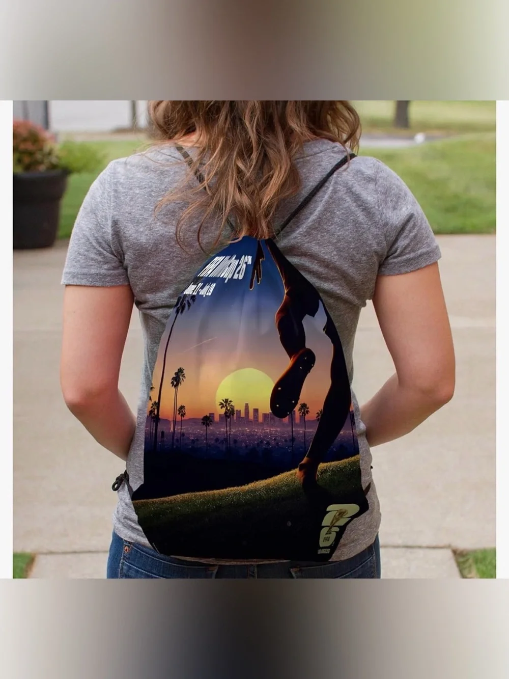 Official FIFA World Cup 2026 Los Angeles Host City Drawstring Bag NWT Licensed